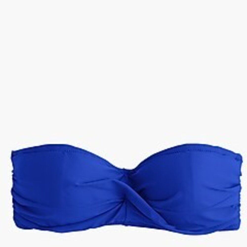 J.Crew Twist Bandeau Underwire Bikini Top Bistro Blue Size 32D